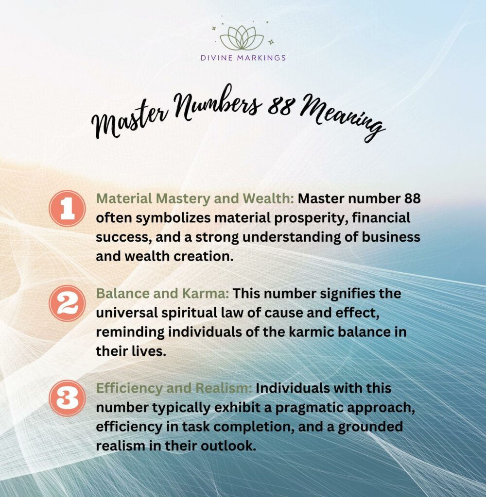 Master Numbers 88 inforgraphic