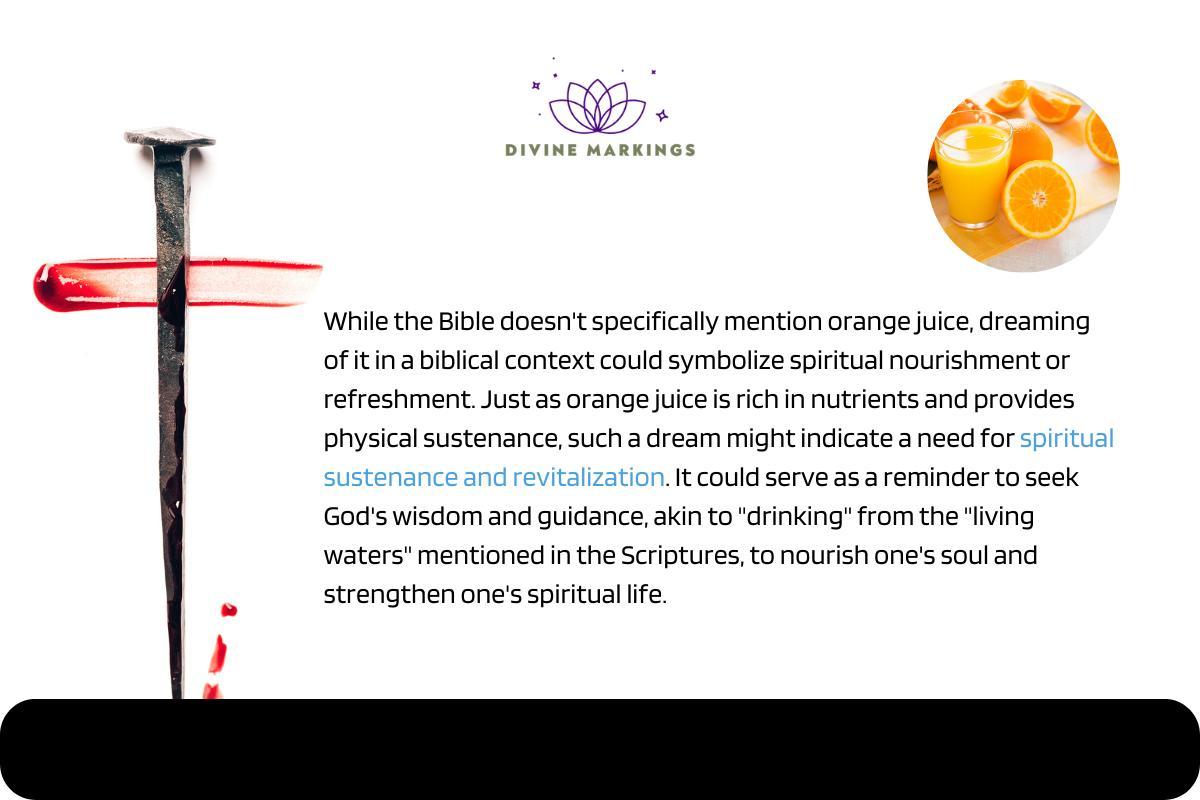 Biblical Meaning of Orange Juicein a Dream