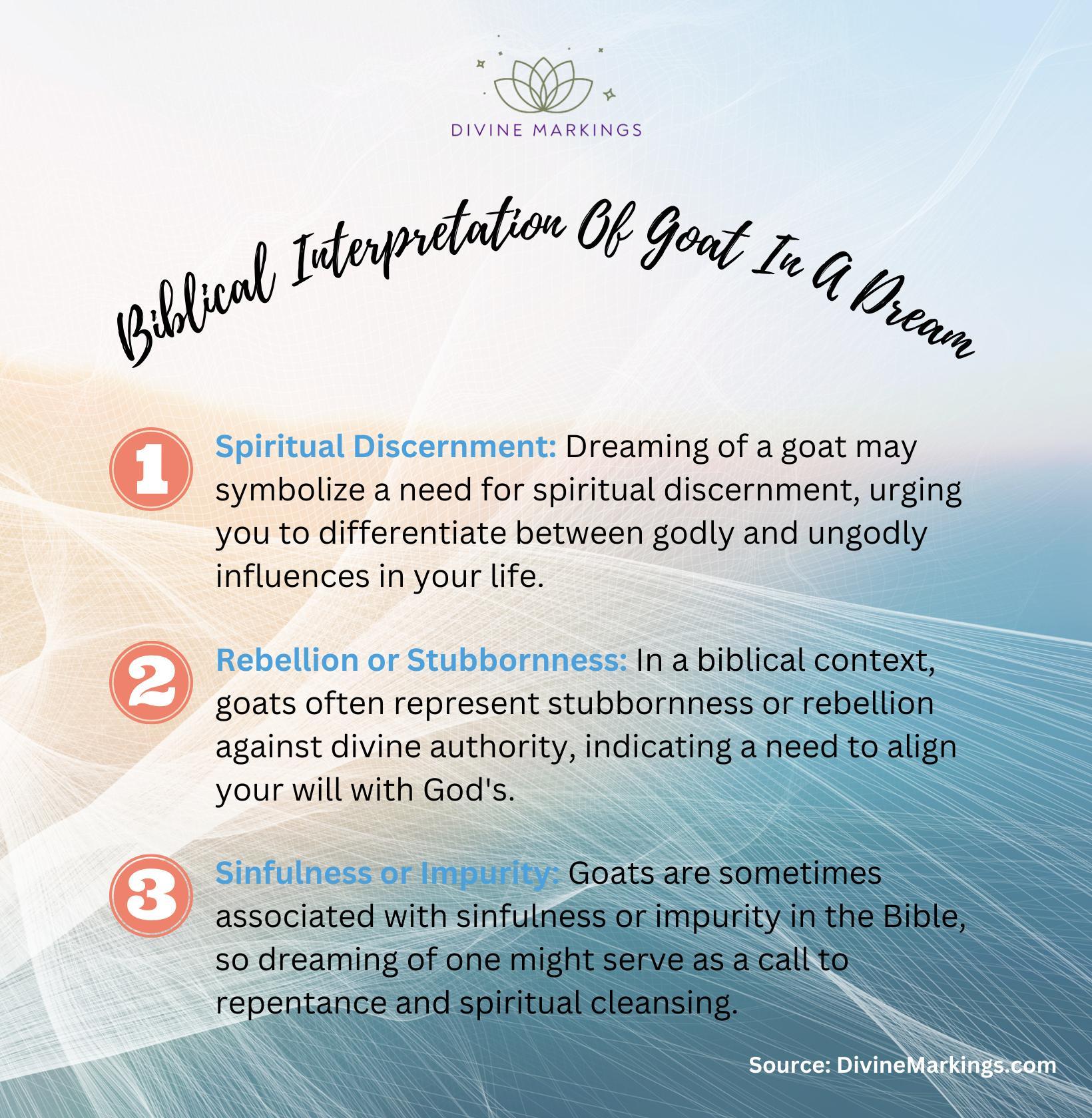 Biblical Interpretation Of Goat In A Dream - infographic