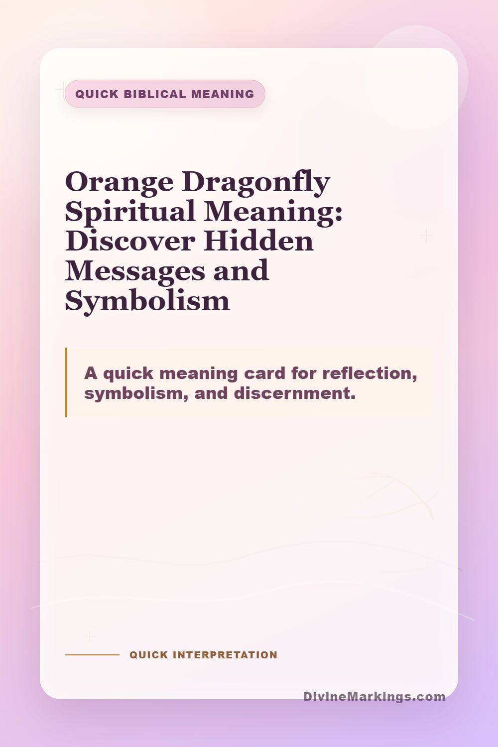 Quick Biblical Meaning quick meaning Pinterest image for Orange Dragonfly Spiritual Meaning: Discover Hidden Messages and Symbolism